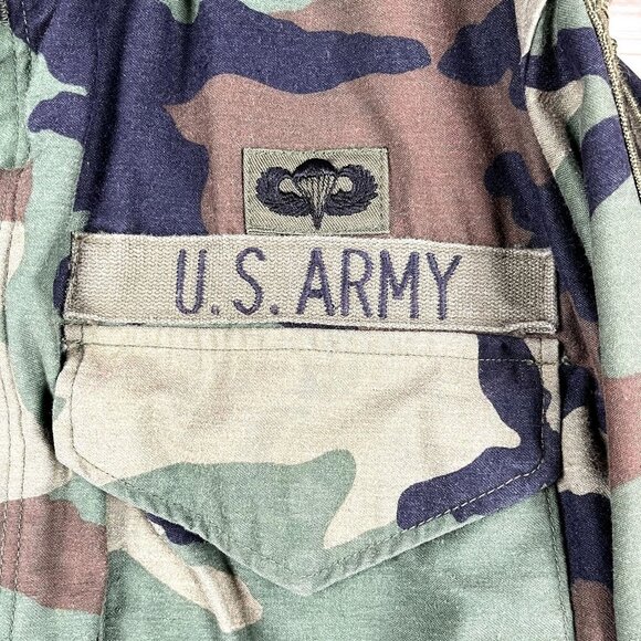 Vintage 90s Military US Army Camo Cold Weather Field Coat Size Small - Picture 9 of 9